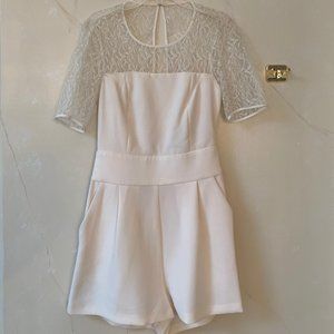 BCBG Generation White Romper with Lace